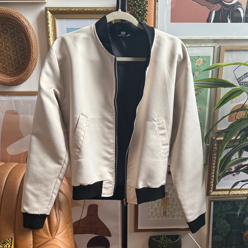 Men's Cream Bomber Jacket